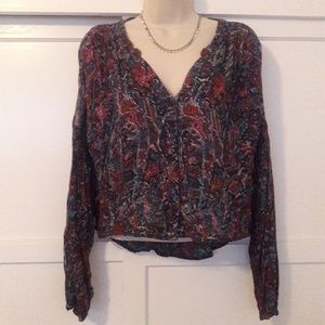 Ecote Boho Vibes Cropped Blouse